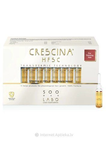 Средство для роста волос для мужчин HFSC Transdermic 500 Crescina, 20 ампул UA00811 фото